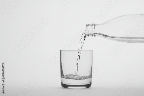 Pouring Water into a Glass - A Simple Yet Refreshing Visual photo