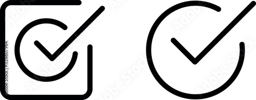 "Check Mark Icon Symbols for Verification and Approval"