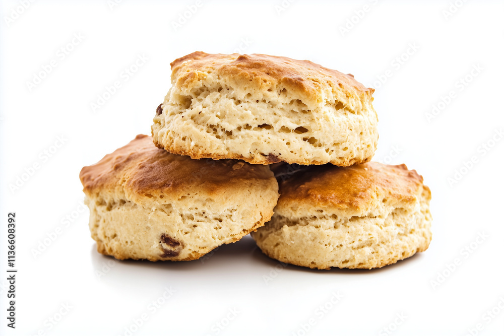 Selective focus fluffy scone isolated on white background, Close up shot grilled scone bread on white. Selective focus fluffy scone isolated on white background, Close up shot grilled scone bread on white.