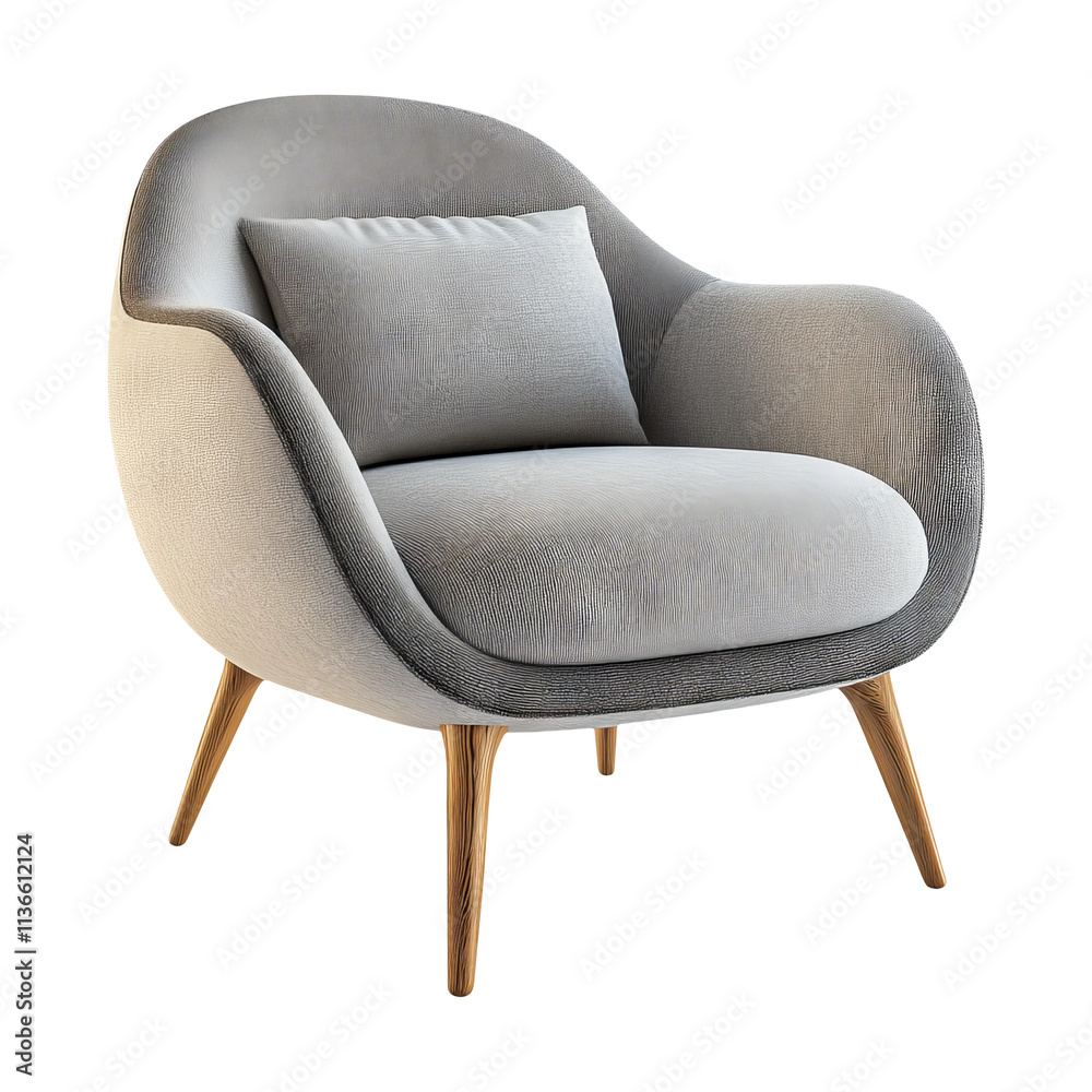 Naklejka premium Modern Armchair on Transparent Background
