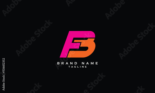 FB, BF, Abstract initial monogram letter alphabet logo design