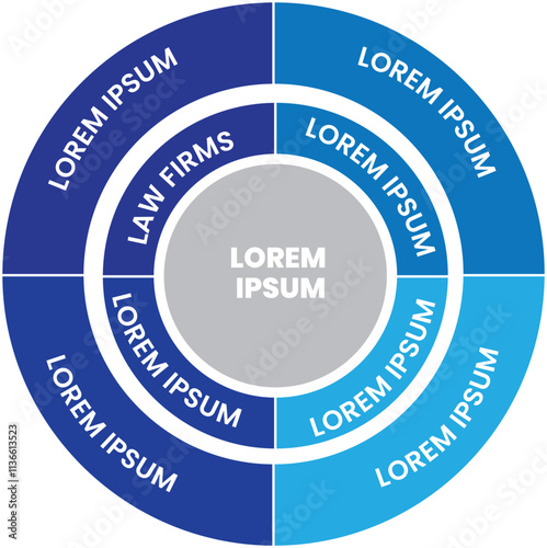 Collection of vector circle chart infographic templates for presentations, advertising, layouts, annual reports.4 options, steps, parts	
