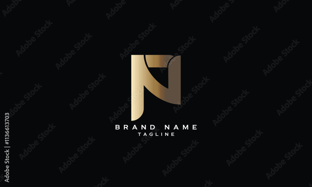 Fototapeta premium NP, PN, Abstract initial monogram letter alphabet logo design