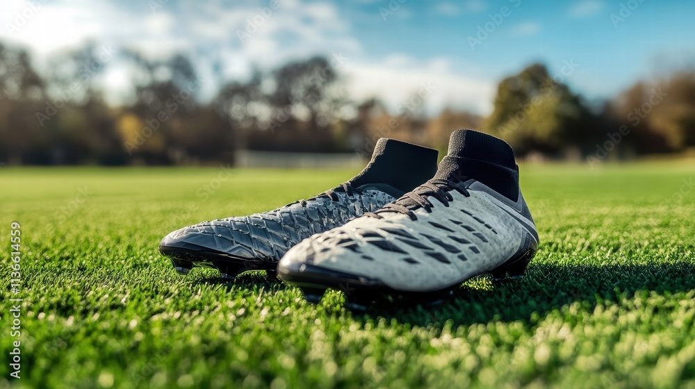 soccer cleats on grass field soccer cleats on grass field