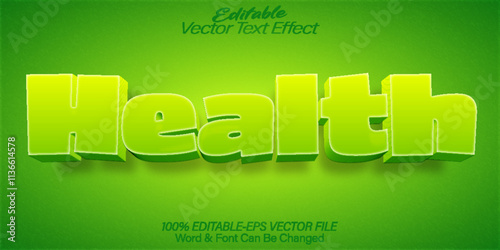 Health Vector Text Effect Editable Alphabet Green Health Fresh Organic
