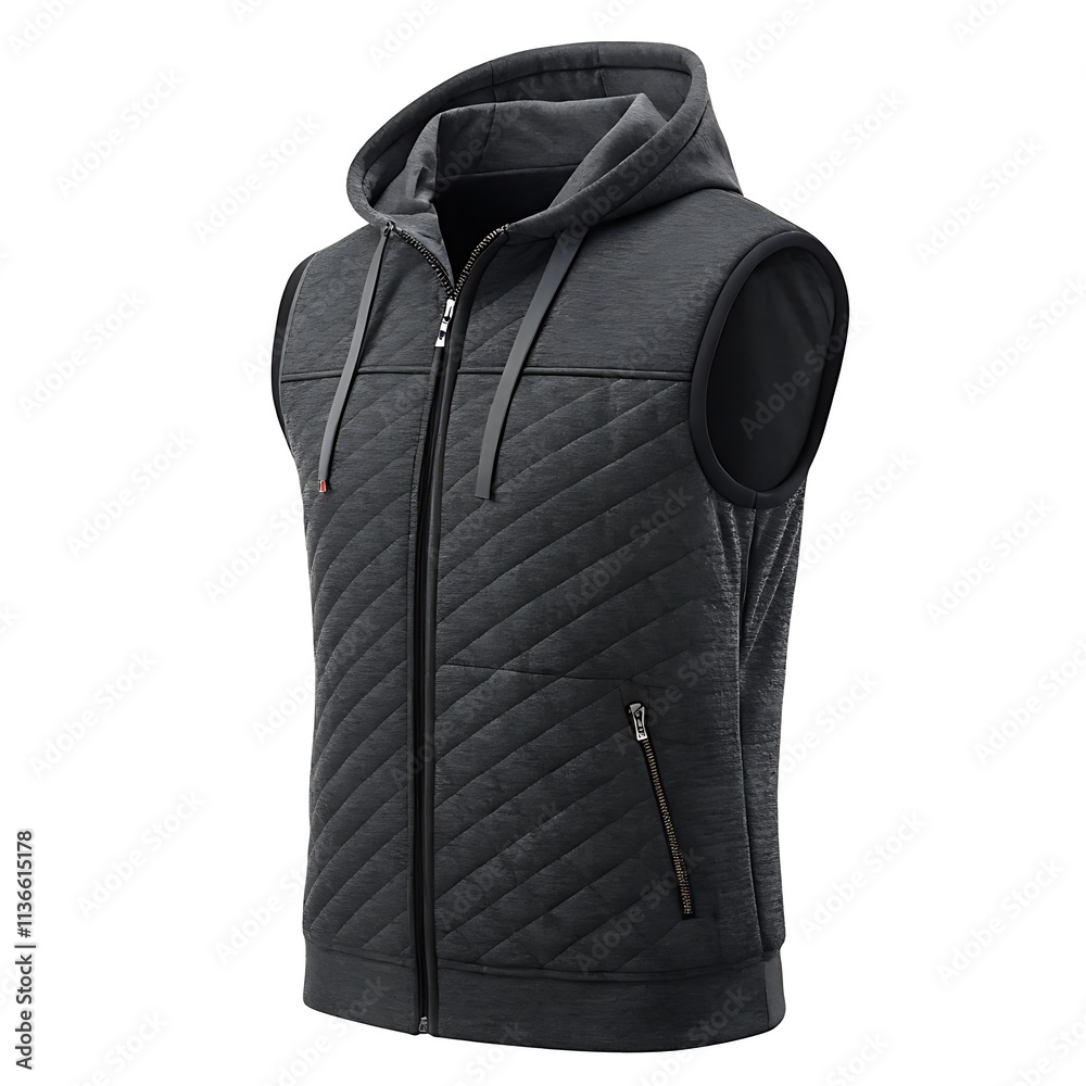 A 3d cotton black color hoodie vests image for realistic mockup background A 3d cotton black color hoodie vests image for realistic mockup background