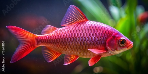 Rosy Barb Fish Low Light Aquarium Photography - Stunning Underwater Image