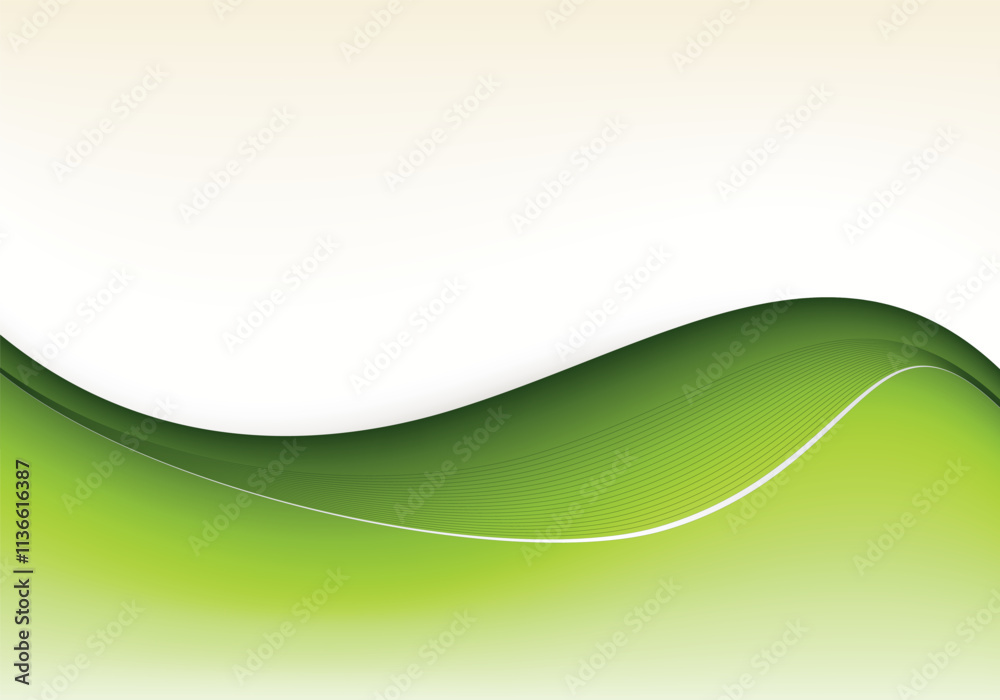 Fototapeta premium vibrant green wave abstract background with subtle curves and gradient shading