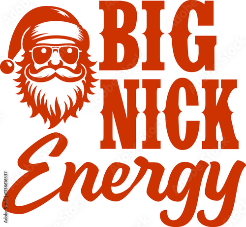Bild auf Leinwand Santa christmas big nick energy clip art design on plain white transparent isola
