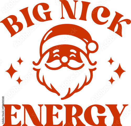 Canvastavla Santa christmas big nick energy clip art design on plain white transparent isola