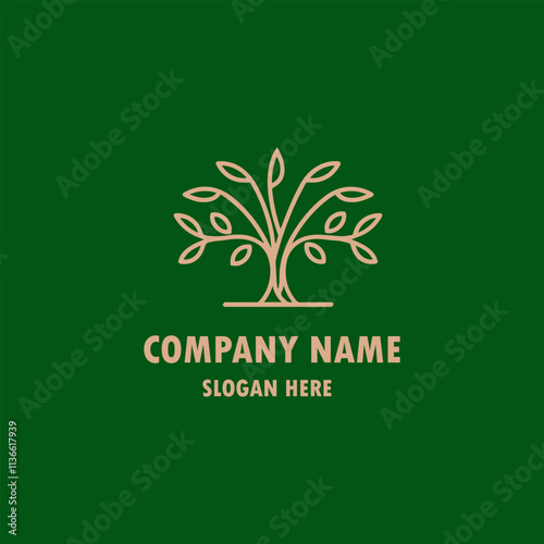 Leaf Flower Tree monoline. Universal creative premium symbol. Vector sign icon logo template. Vector illustration photo