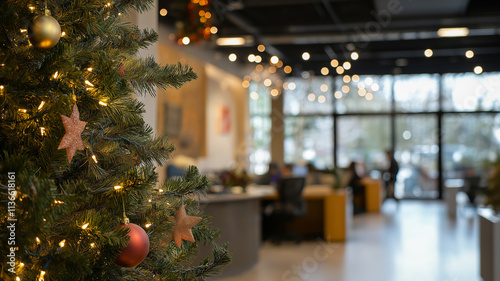Wigilia firmowa. Choinka bożonarodzeniowa w biurze