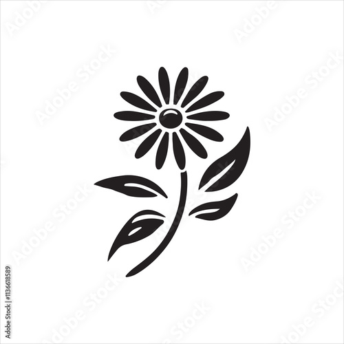 black and white flower