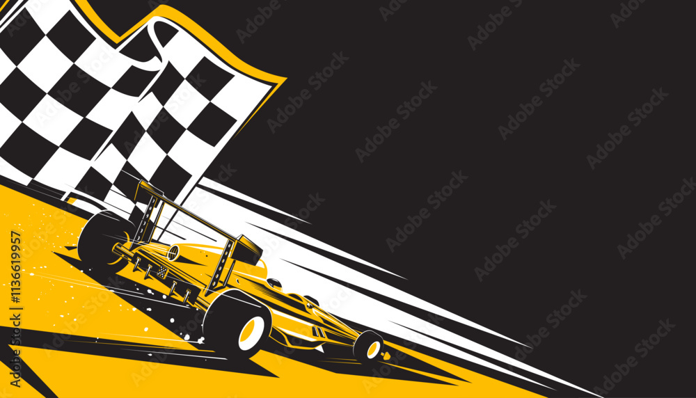 Naklejka premium Motorsport car racing on abstract background design. Sport race