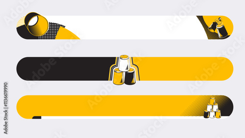 Set of lower third or sport banner design with sport stacking template isolated on white background.
