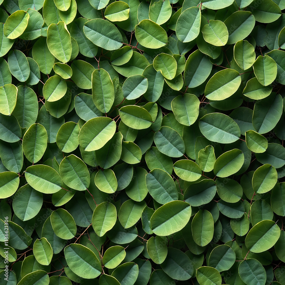 Obraz premium Dense green leaves background with copy space