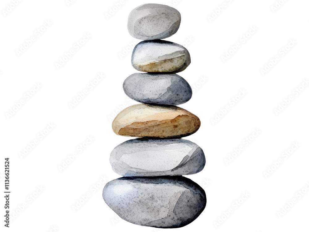 A Serene Stack of Balanced Stones Symbolizing Harmony and Peace in Nature's Design A Serene Stack of Balanced Stones Symbolizing Harmony and Peace in Nature's Design