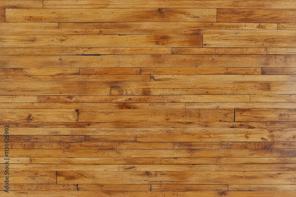 Fototapeta premium Scuffed wooden floorboards showcasing the history of an old dance hall
