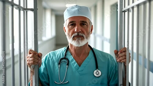 Doctor in Jail Cell Symbolizing Healthcare Ethics Consequences