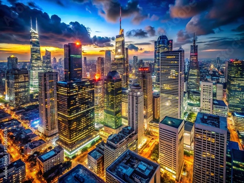 Stunning City Skyline Night Photography: Breathtaking Urban Landscape at Night