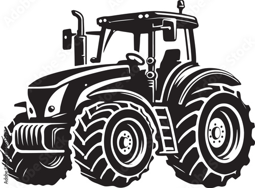 Tractor silhouette vector illustration, tractor vector