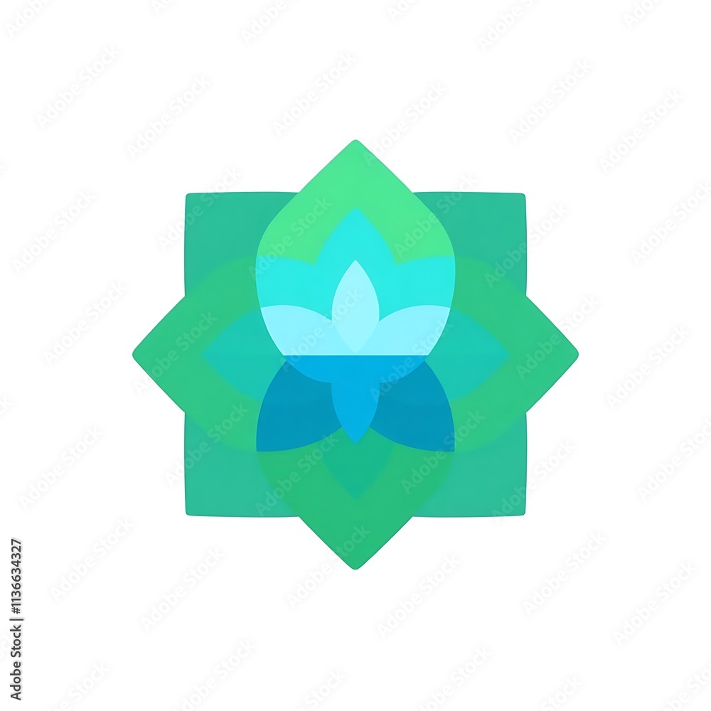 Serene Lotus Mandala: A calming gradient teal and green lotus flower emblem in a square mandala design. Perfect for wellness, spa, yoga, and meditation branding. Serene Lotus Mandala: A calming gradient teal and green lotus flower emblem in a square mandala design. Perfect for wellness, spa, yoga, and meditation branding.