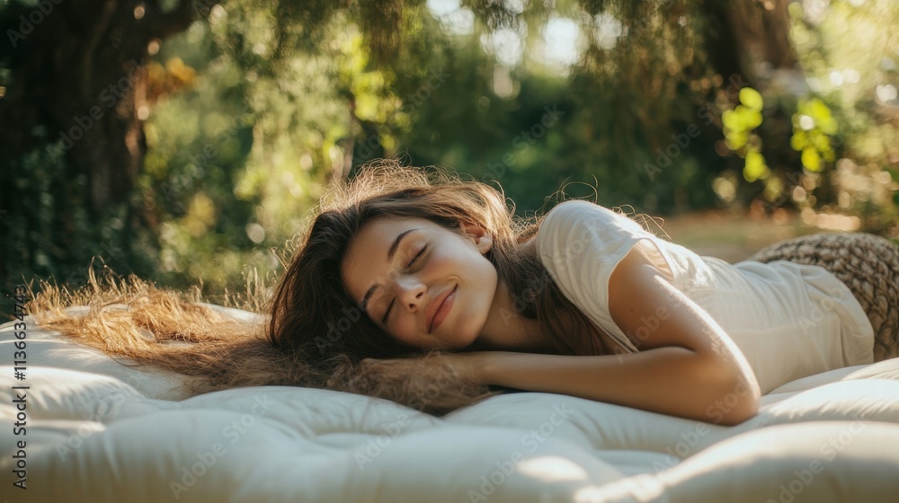 woman sleeping peacefully outdoors woman sleeping peacefully outdoors