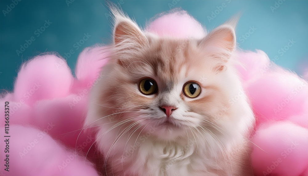 cat on pink background