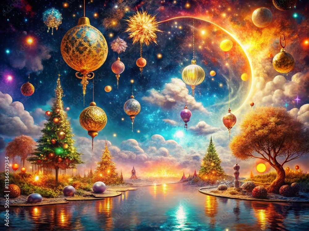 Obraz premium Surreal 2016 New Year's Eve Photography: Dreamy Festive Backgrounds