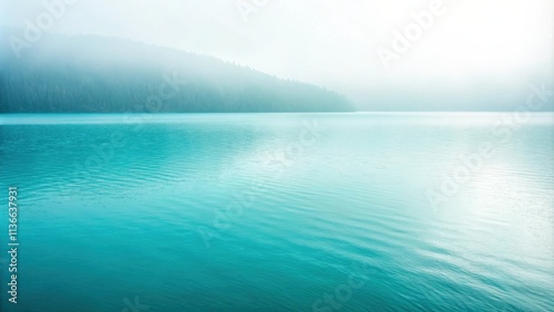 Wallpaper Mural A serene landscape with a misty forest line silhouetted against a tranquil blue lake. Torontodigital.ca