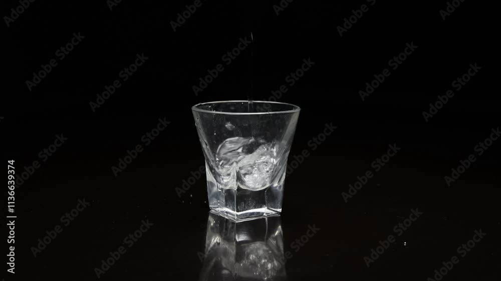 Pure water is poured into a transparent glass cup. Slow motion
Pure water is poured into a transparent glass cup. Slow motion