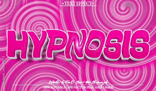 Hypnotsis Vector Text Effect Editable Alphabet Psychedelic Spiral Vertigo