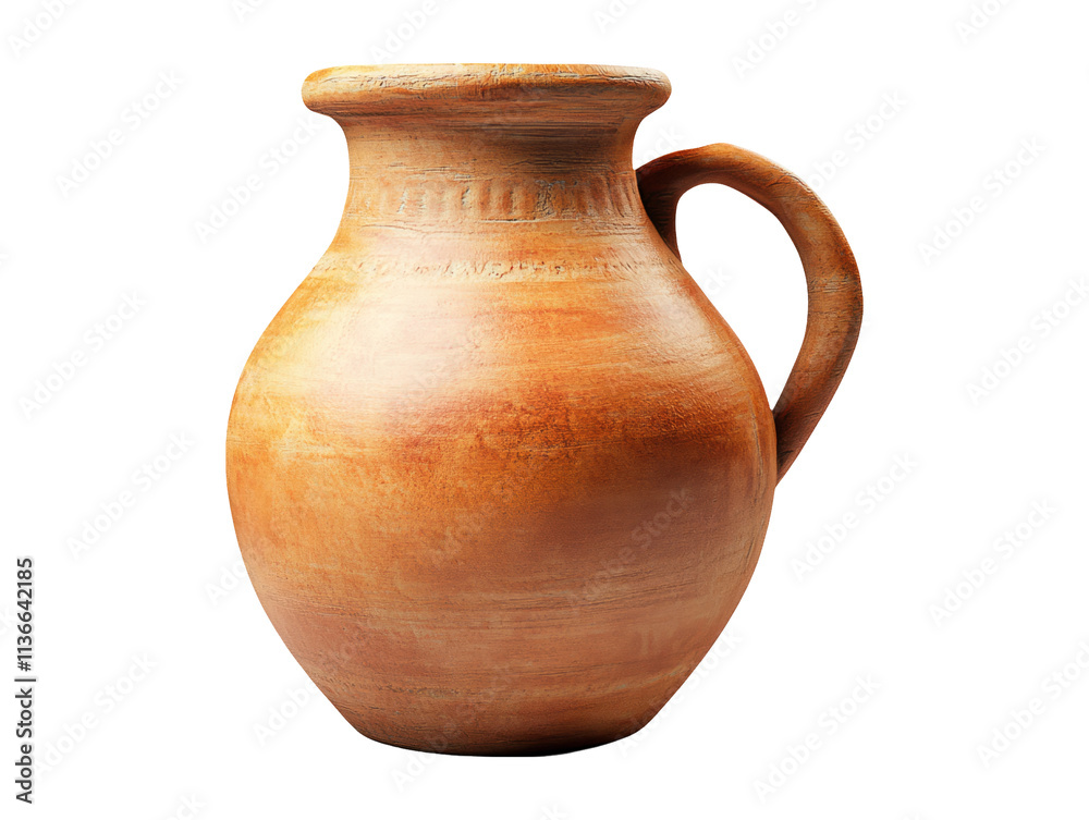 Isolated Clay Pot with Handle on Transparent Background Design Isolated Clay Pot with Handle on Transparent Background Design