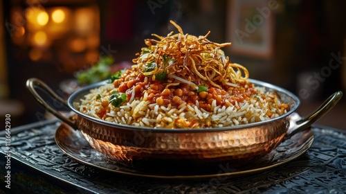 Egyptian Kushari in Copper Pot, Cultural Dining Experience photo