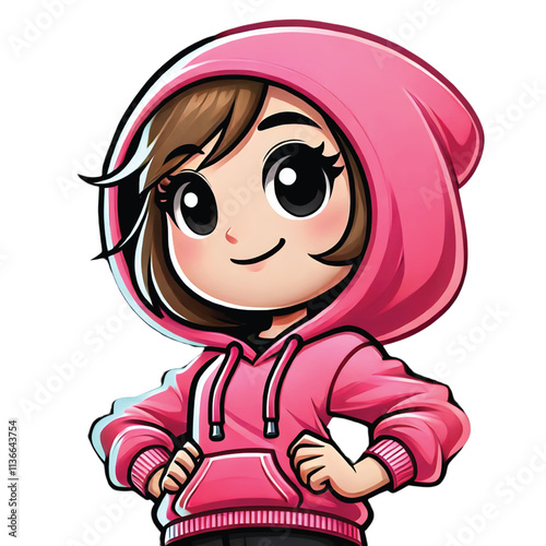  cute cartoon character with hoodie