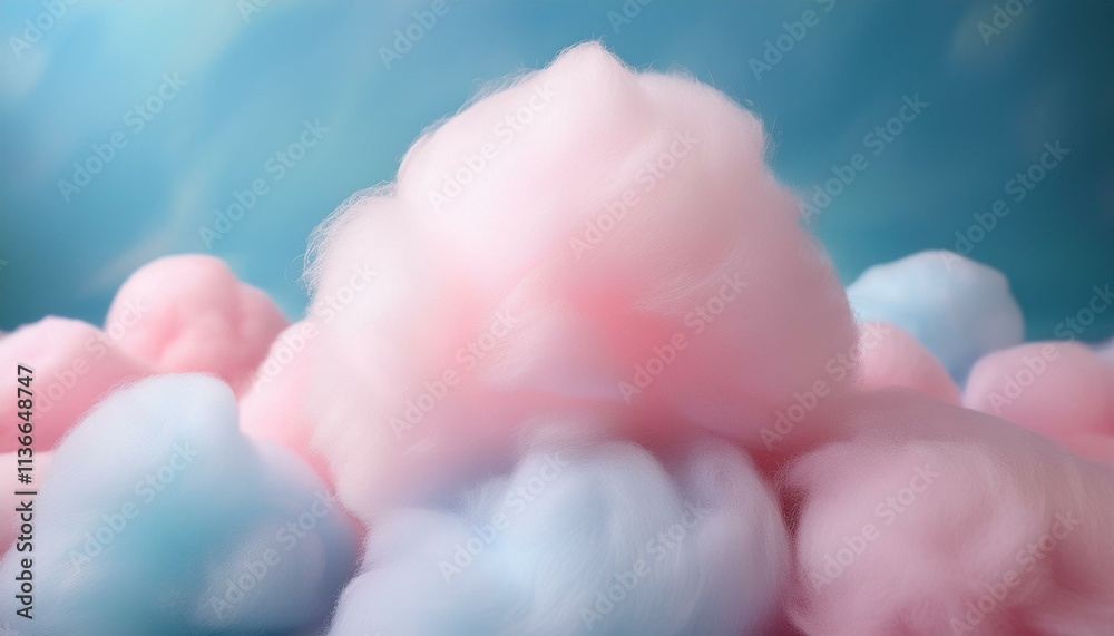 Generated image Abstract fluffy pastelcolored cotton candy showcased against a softhued background Generated image Abstract fluffy pastelcolored cotton candy showcased against a softhued background