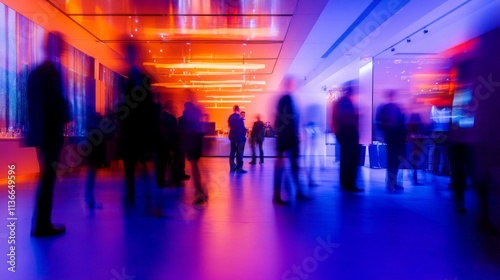 Wallpaper Mural Corporate Event Networking Space Blur: Blurred view of a networking space at a corporate event Torontodigital.ca