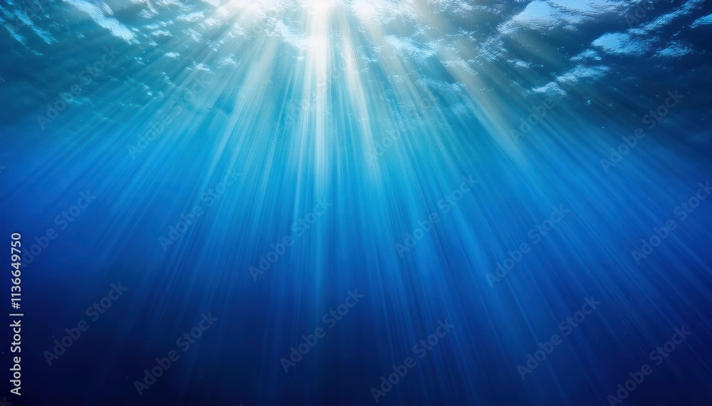 Fototapeta premium Submerged Sunlight: Underwater Serenity