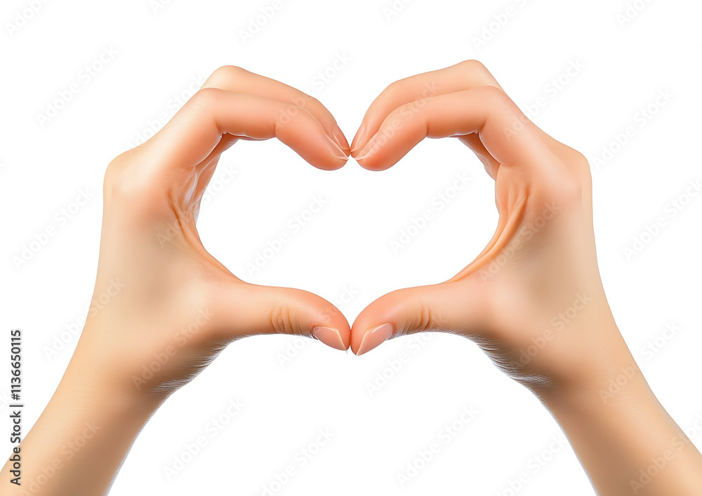Obraz premium Woman hands showing heart gesture isolated on transparent background