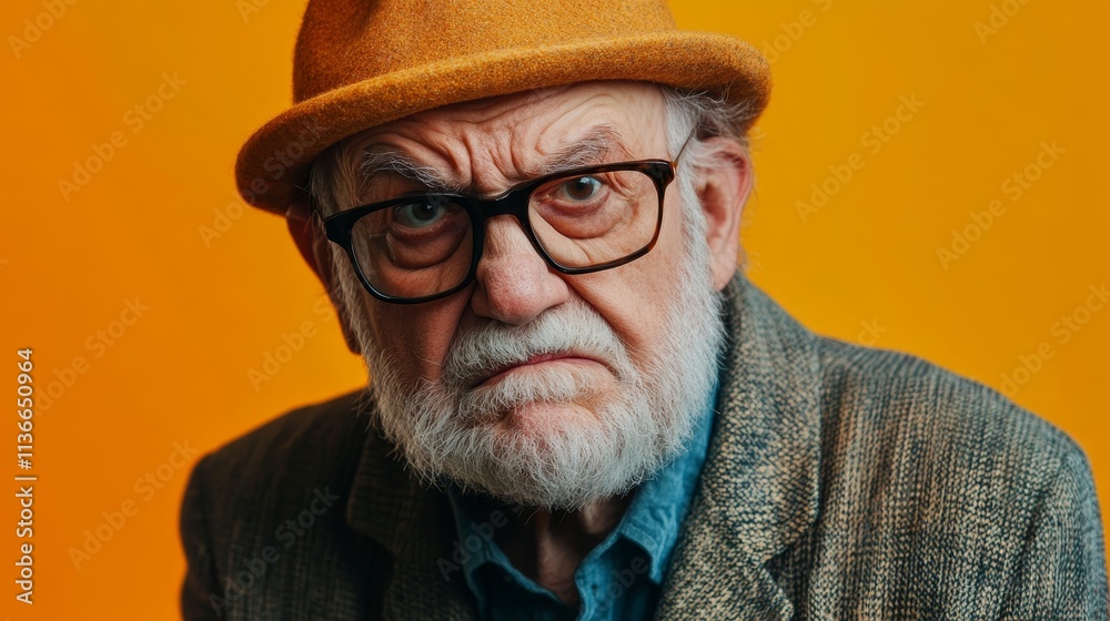 Angry aggressive rude grandpa composition background Angry aggressive rude grandpa composition background