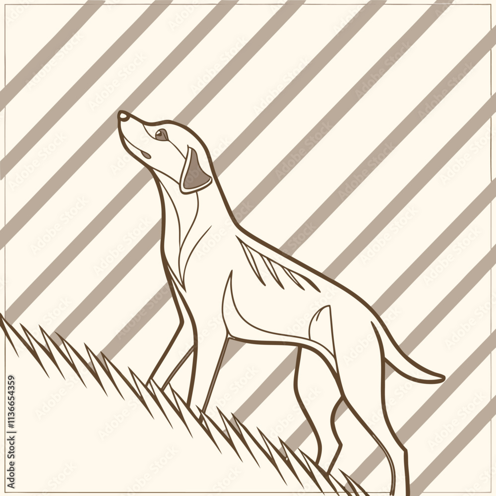 Fototapeta premium Subtle pinstripes in light beige forming diagonal lines