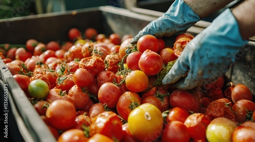 Tomato waste recycling in Italy, converting agricultural byproducts into renewable materials photo