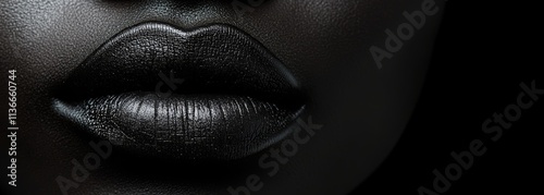 Black lips trand make up composition background photo