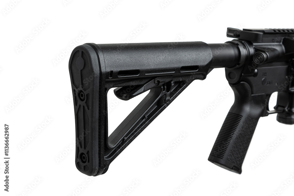 Modern automatic rifle isolated on white background. Weapons for police, special forces and the army. Automatic carbine. Assault rifle on white. Modern automatic rifle isolated on white background. Weapons for police, special forces and the army. Automatic carbine. Assault rifle on white.