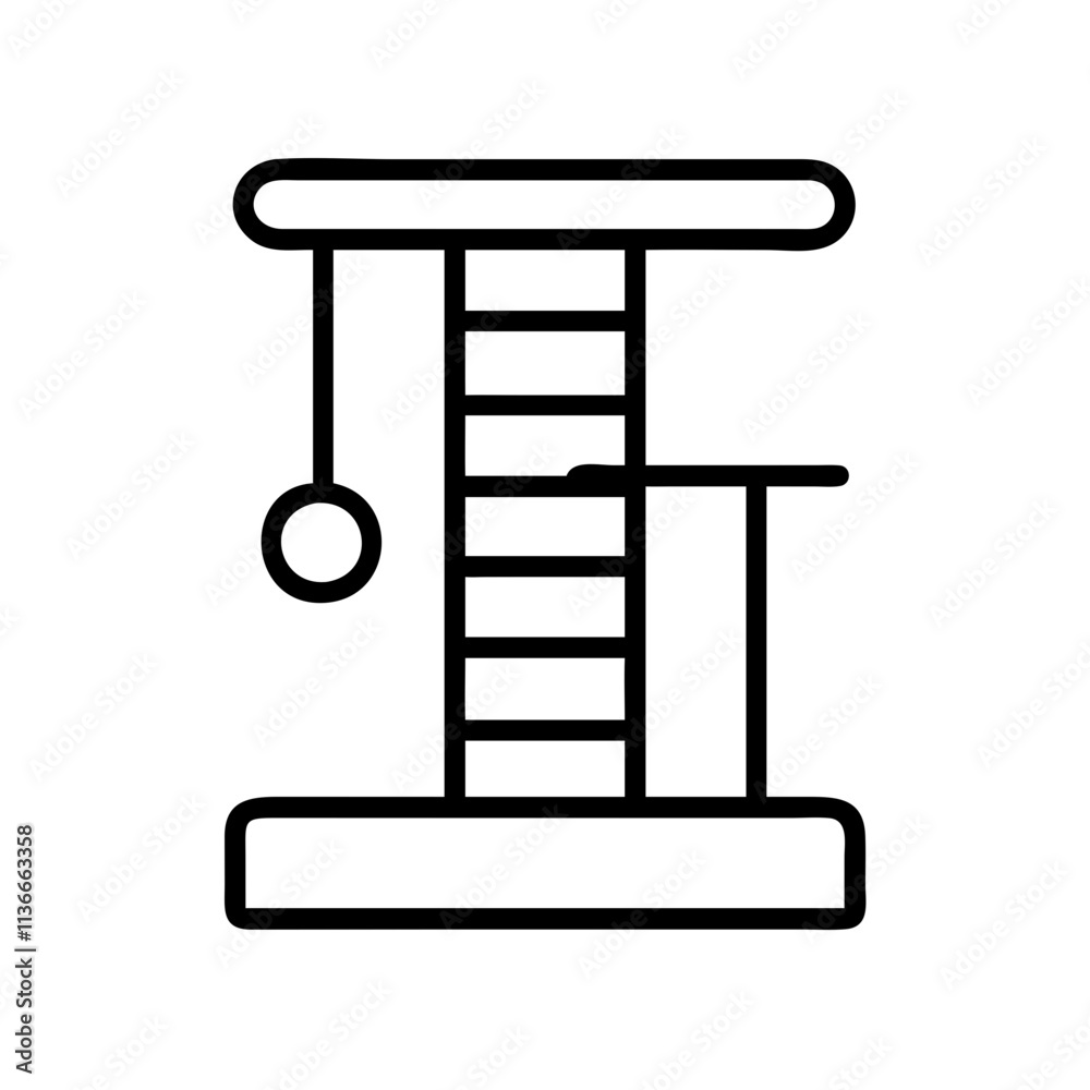 cat scratching post icon, cat day line art, cat day icon - simple black line art icon of cat scratching post, symbolizing cat day celebrations. cat day vector art. cat scratching post icon, cat day line art, cat day icon - simple black line art icon of cat scratching post, symbolizing cat day celebrations. cat day vector art.