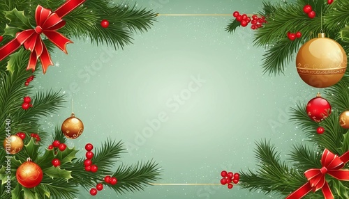 Wallpaper Mural Stylish Christmas Background Design with Elegant Ornaments and Glitter.
 Torontodigital.ca