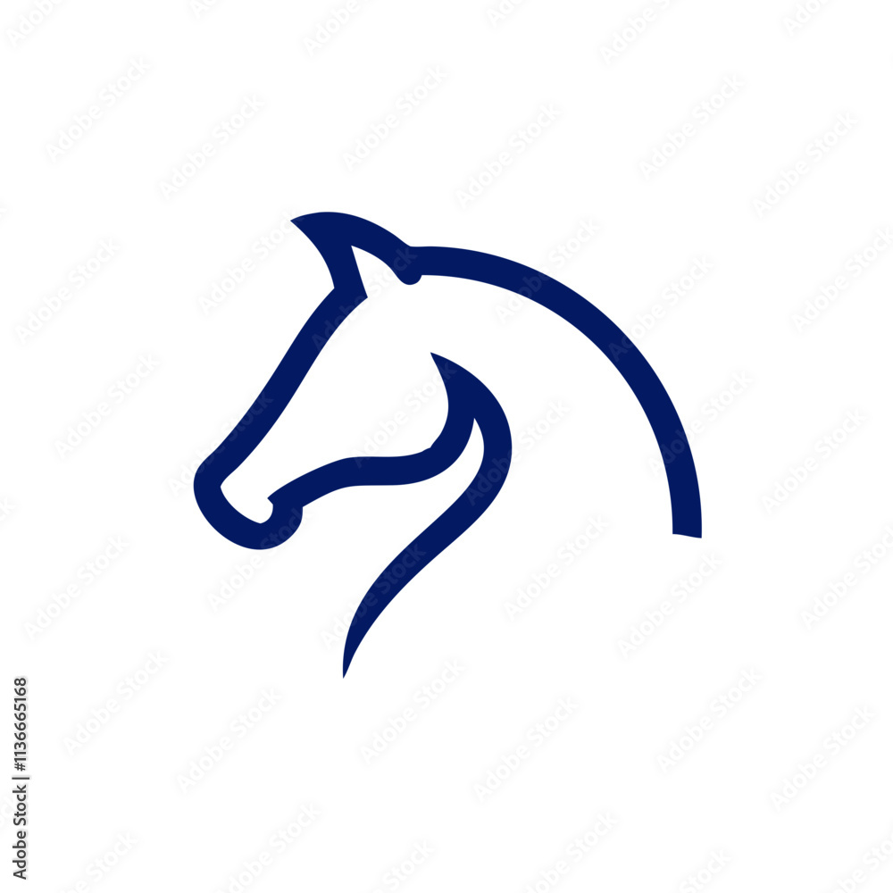 Fototapeta premium Minimalist Horse Head Icon for Modern Branding.