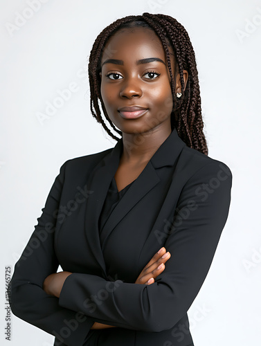 Wallpaper Mural Female portrait ID card photo on white background Torontodigital.ca