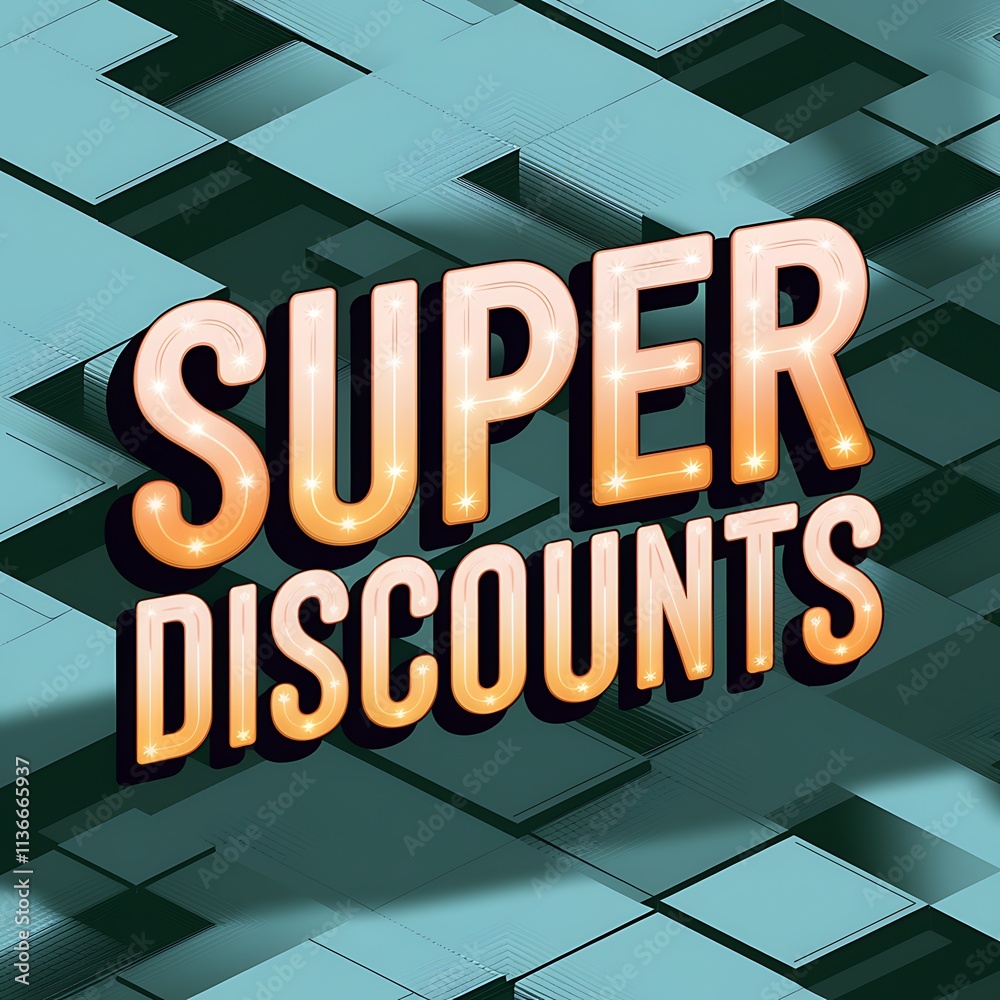 Super Discounts Announcement Stylish Retro Design Super Discounts Announcement Stylish Retro Design