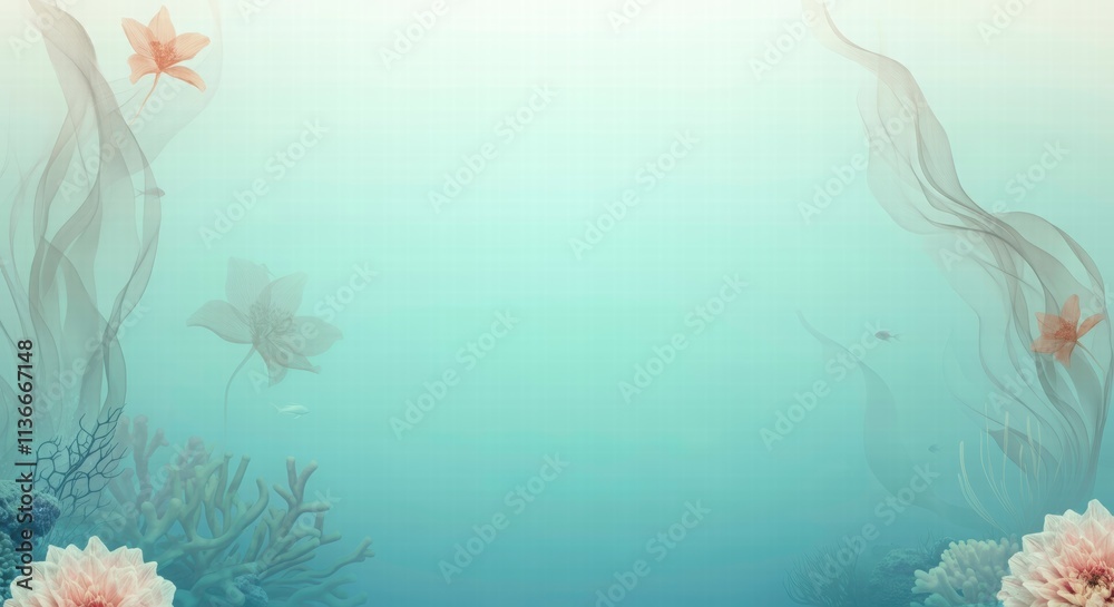 Underwater Dreams: A serene and ethereal underwater scene, with delicate coral reefs, flowing seaweed, and a school of fish, evokes a sense of tranquility and wonder. Underwater Dreams: A serene and ethereal underwater scene, with delicate coral reefs, flowing seaweed, and a school of fish, evokes a sense of tranquility and wonder.